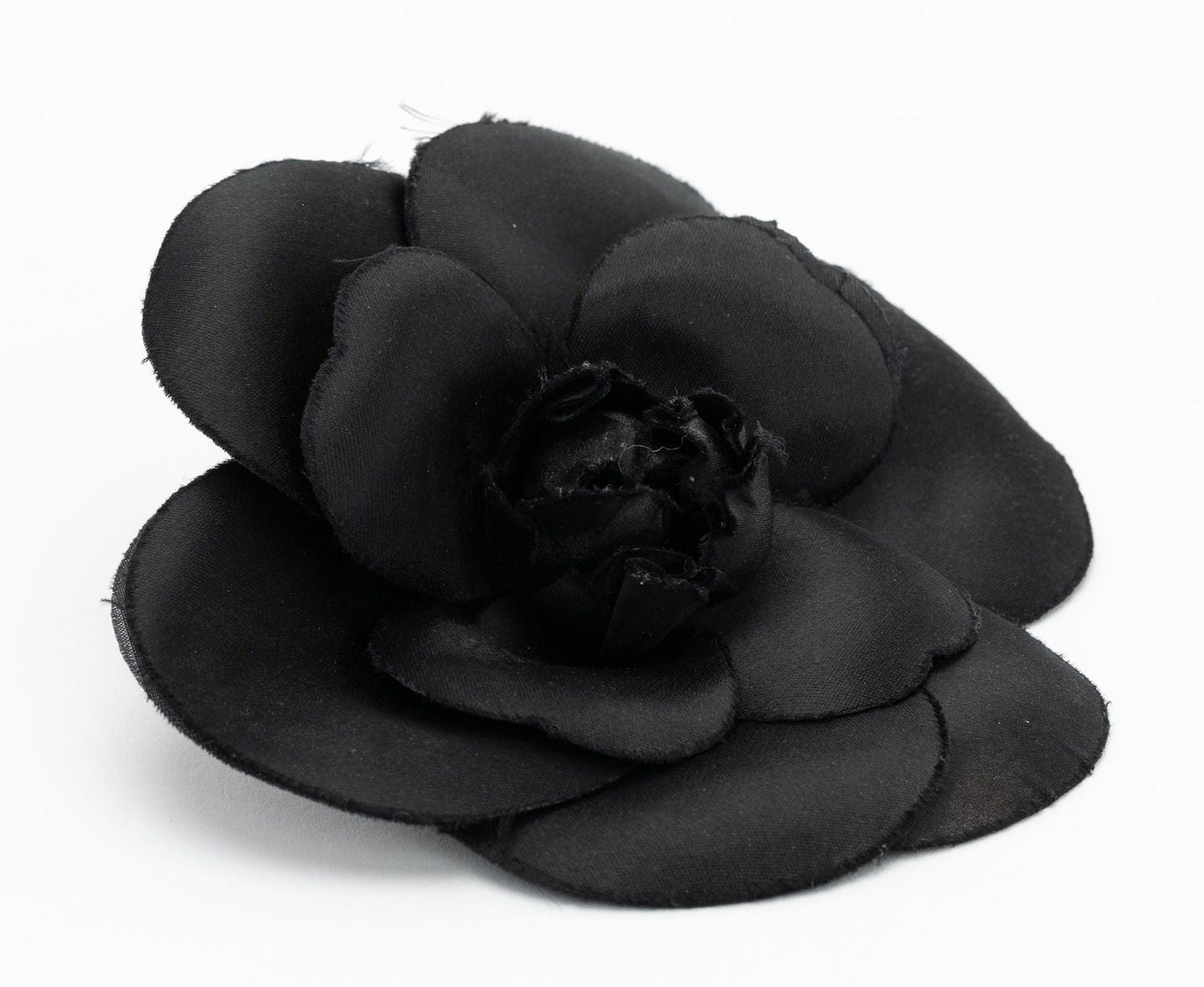 Chanel Vintage Camellia Pin Black 1985