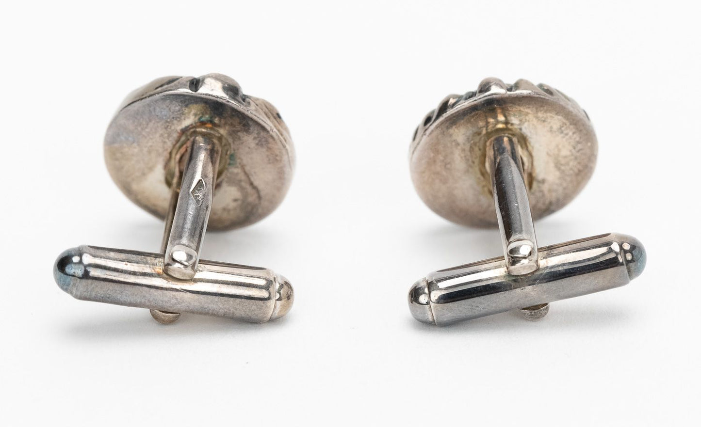 Chanel Sterling Logo Crest Cufflinks