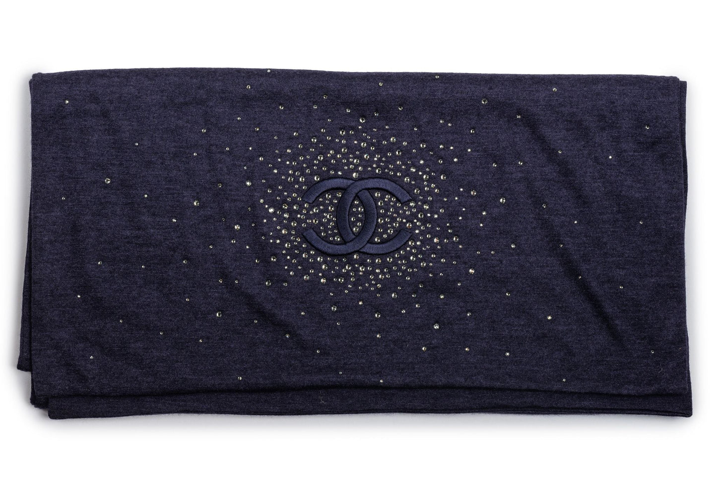 Chanel New Cashmere Navy Glitter Stole