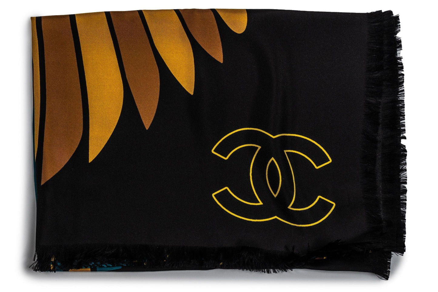 Chanel Black Egyptian Silk Shawl