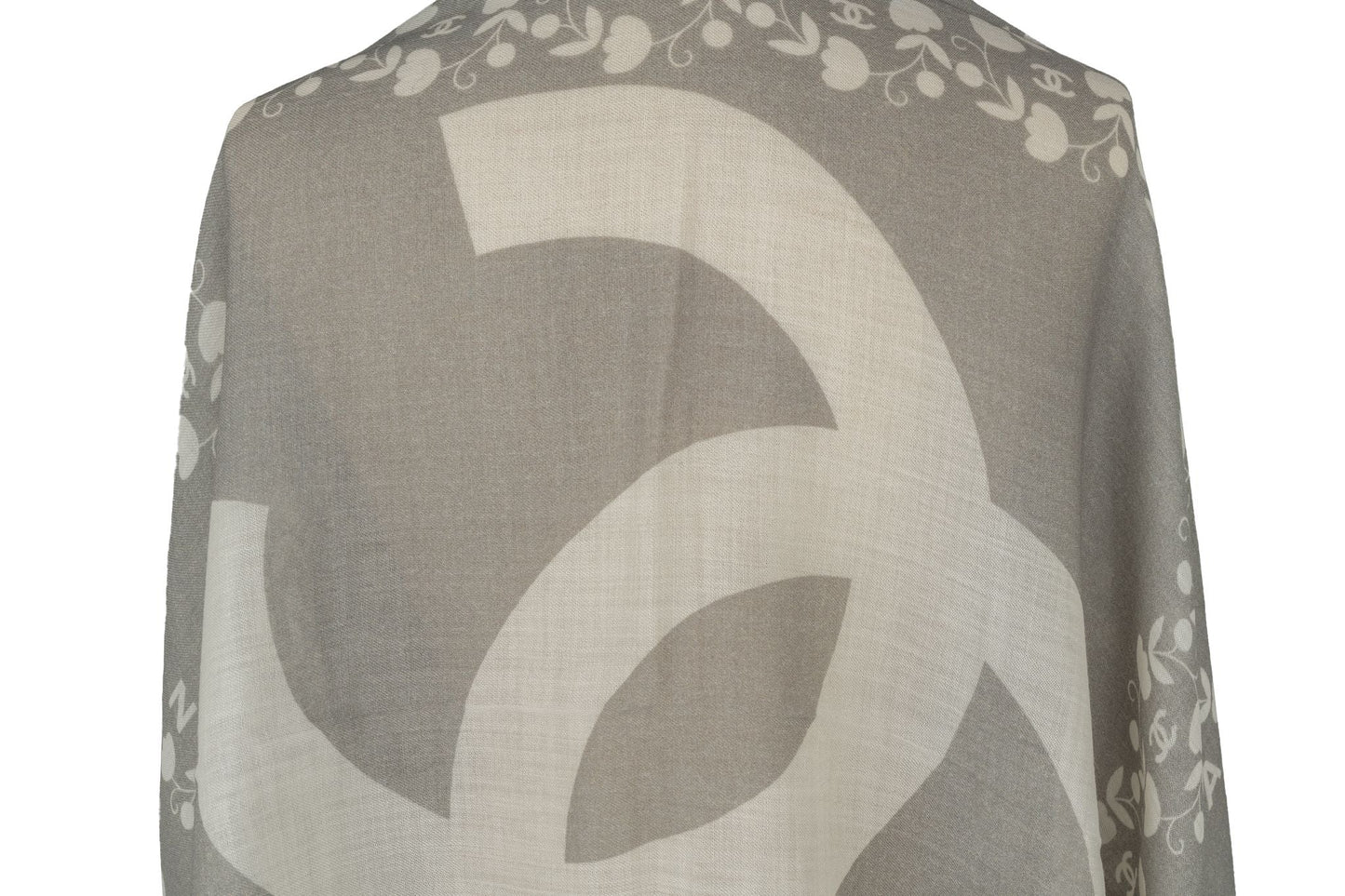 Chanel New Cashmere Shawl Grey White