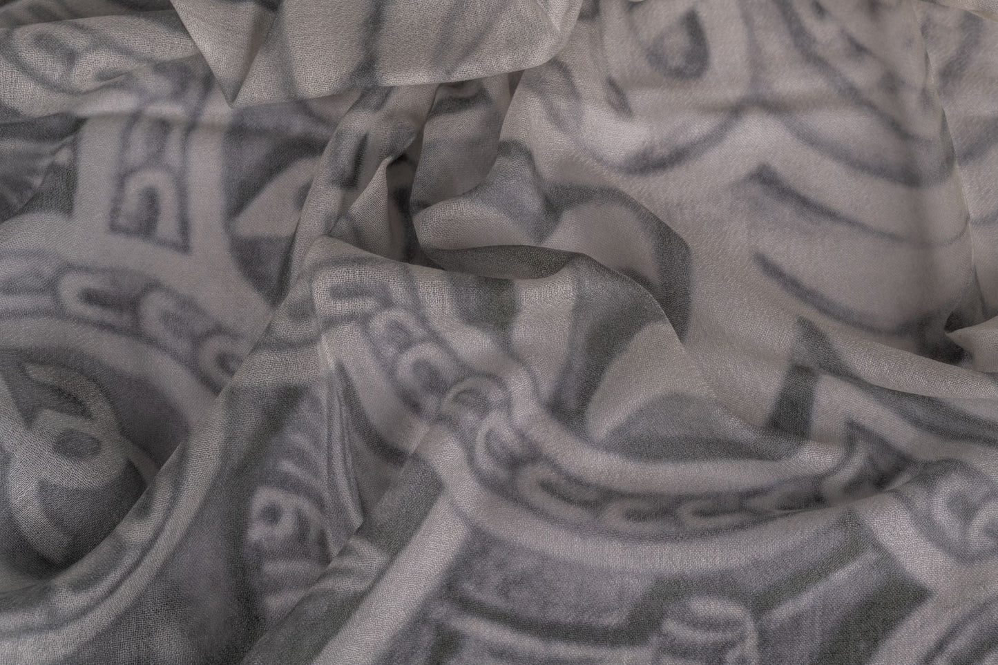 Chanel New Cashmere Shawl White Grey