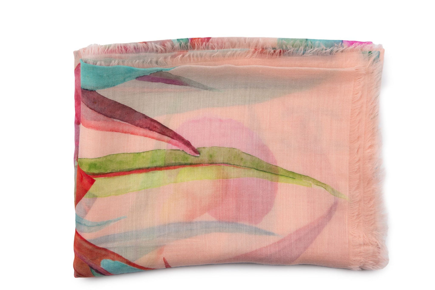 Chanel New Pink Leaves Cashmere Shawl