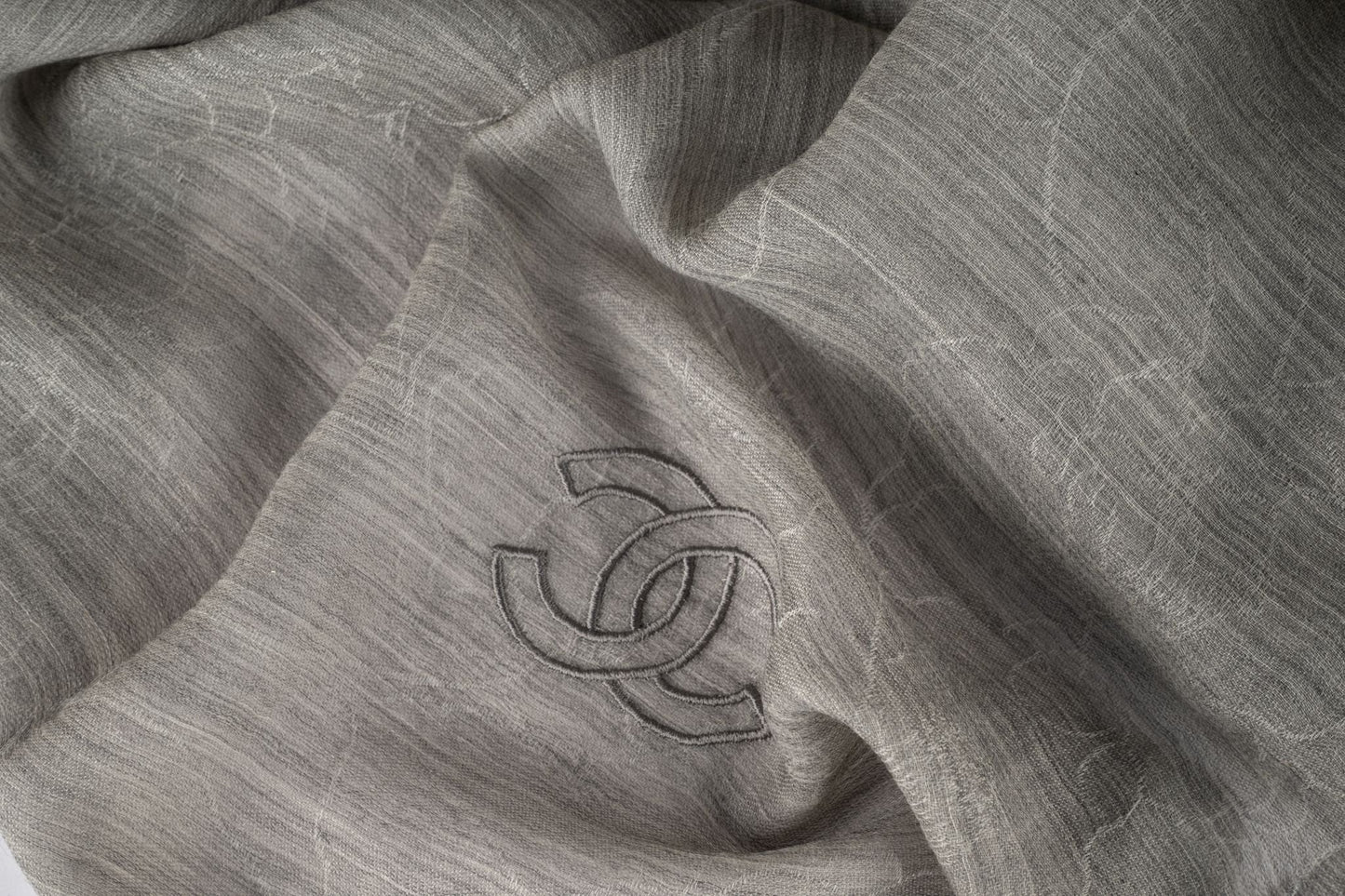 Chanel New  Grey Cashmere Shawl