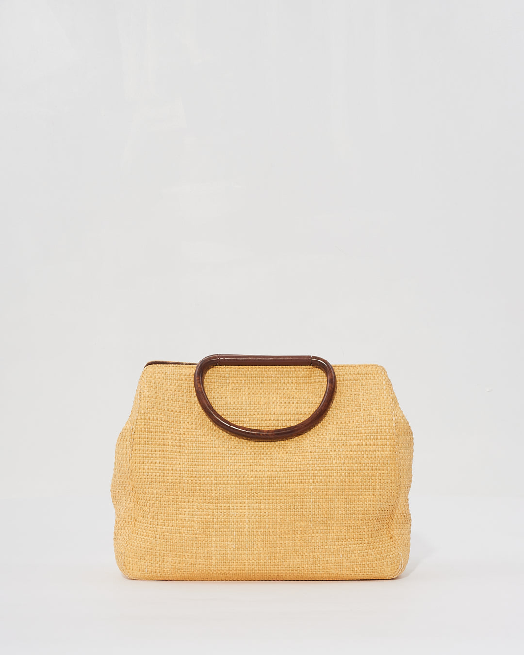 Chanel Beige Raffia Top Handle Tote