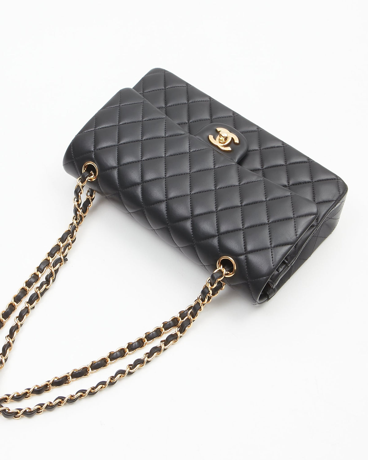 Chanel Black Lambskin Quilted Medium Classic Double Flap Bag