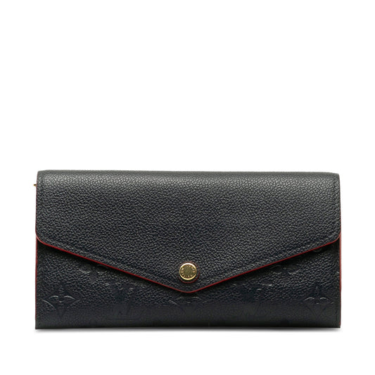 Blue Louis Vuitton Monogram Empreinte Portefeuille Sarah Wallet