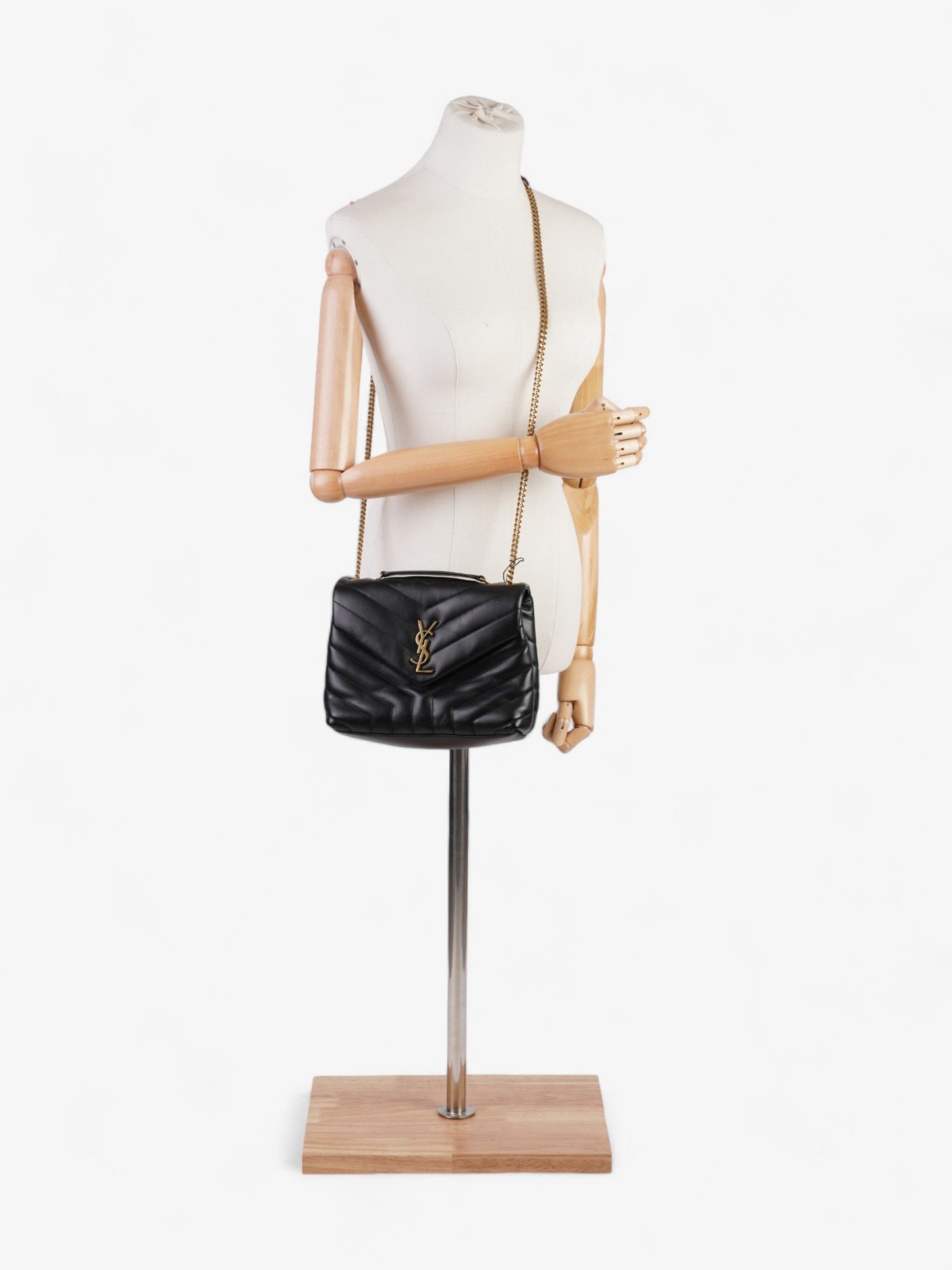 Saint Laurent LouLou Black Calfskin Leather Small