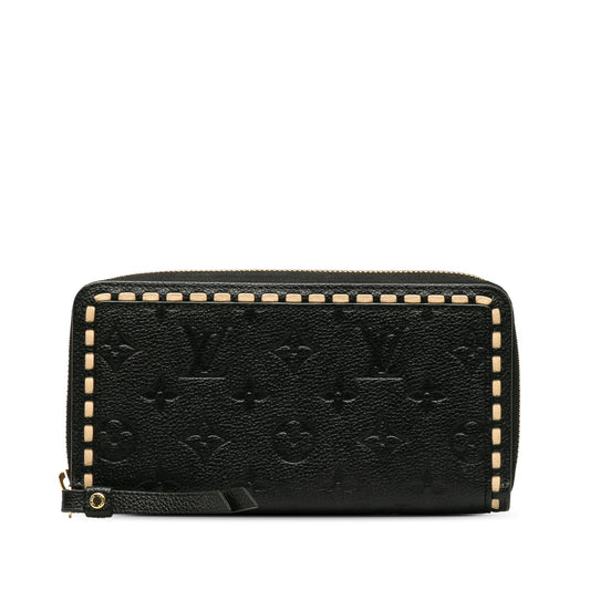 Black Louis Vuitton Monogram Empreinte Zippy Wallet