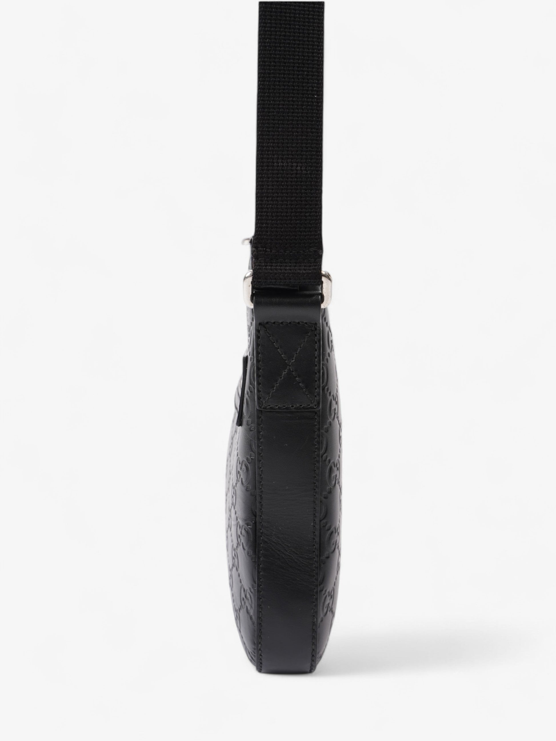 Gucci Signature Messenger Bag Black Leather