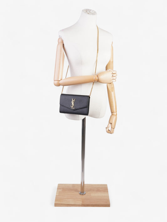 Saint Laurent Envelope Black Grained Leather