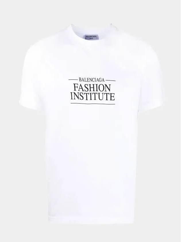 Luxury Balenciaga Trending 2025 Fashion Institute Medium Fit Short Sleeve T-Shirt White