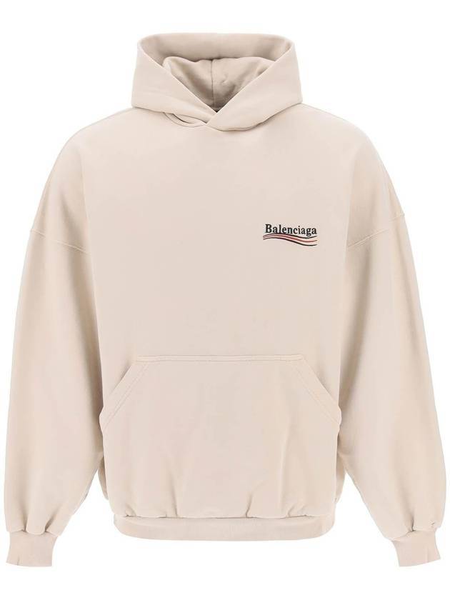 Luxury Balenciaga Trending 2025 Embroidered Logo Cotton Hoodie Beige