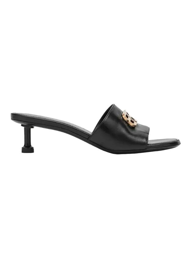 Luxury Balenciaga Trending 2025 BB Leather Slipper Heels Black