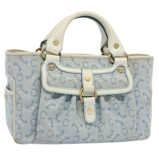 Luxury CELINE Paris Macadam Canvas Boogie Bag Hand Bag Light Blue ar10376B