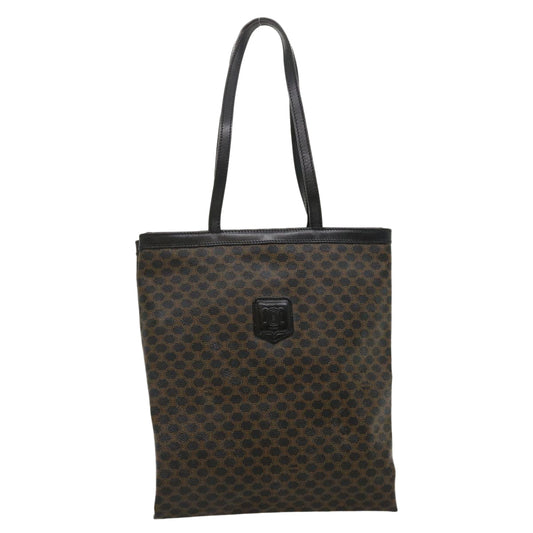 Luxury CELINE Macadam Canvas Tote Bag PVC Leather Black Brown ar6808
