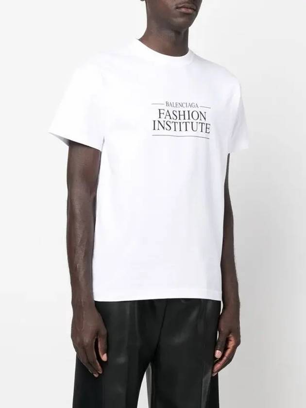 Luxury Balenciaga Trending 2025 Fashion Institute Medium Fit Short Sleeve T-Shirt White