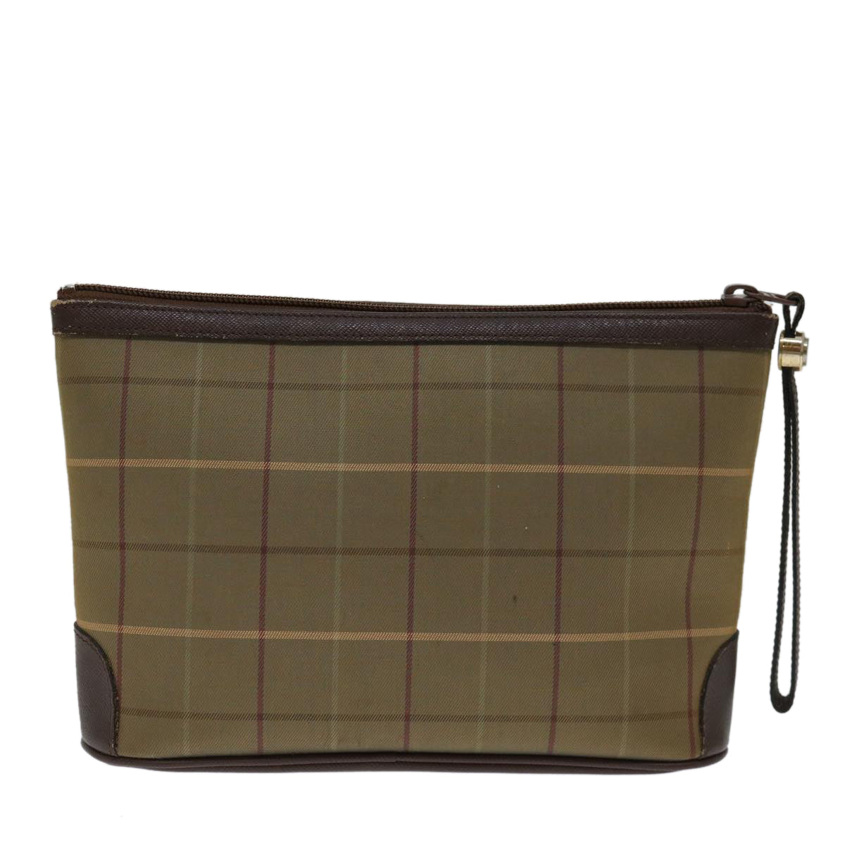 Burberry Nova Check Clutch Bag Canvas Beige Auth bs12792