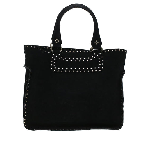 Luxury CELINE Hand Bag Suede Black 6034