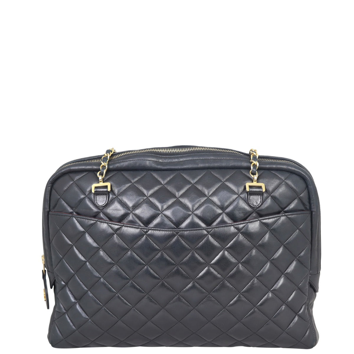 Chanel Vintage Quilted Lambskin Zip Tote