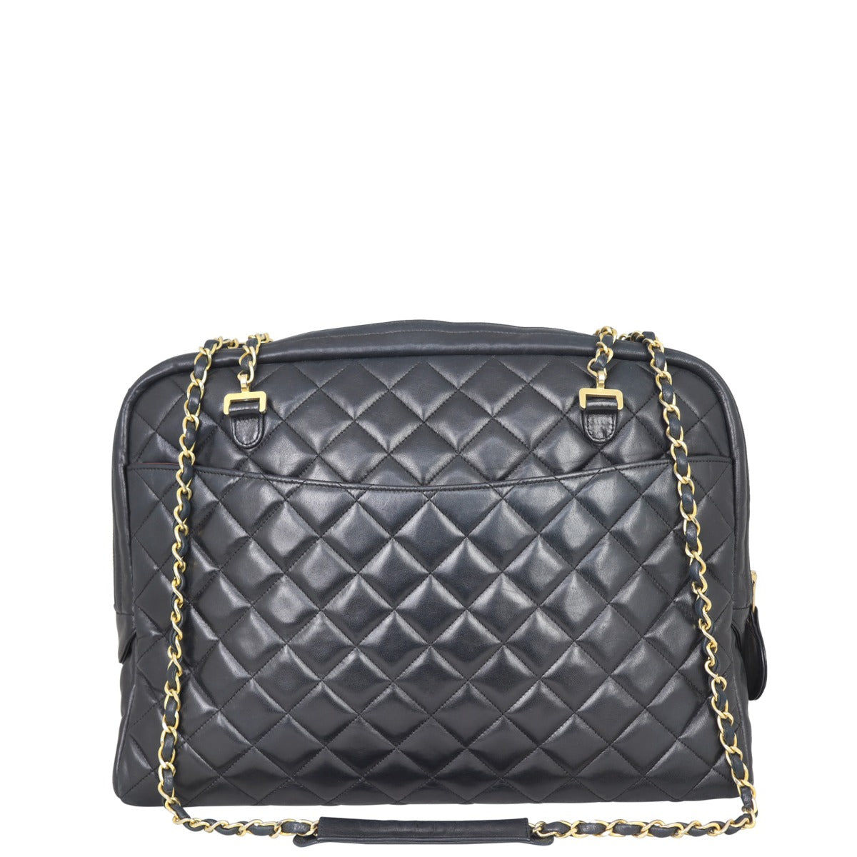 Chanel Vintage Quilted Lambskin Zip Tote