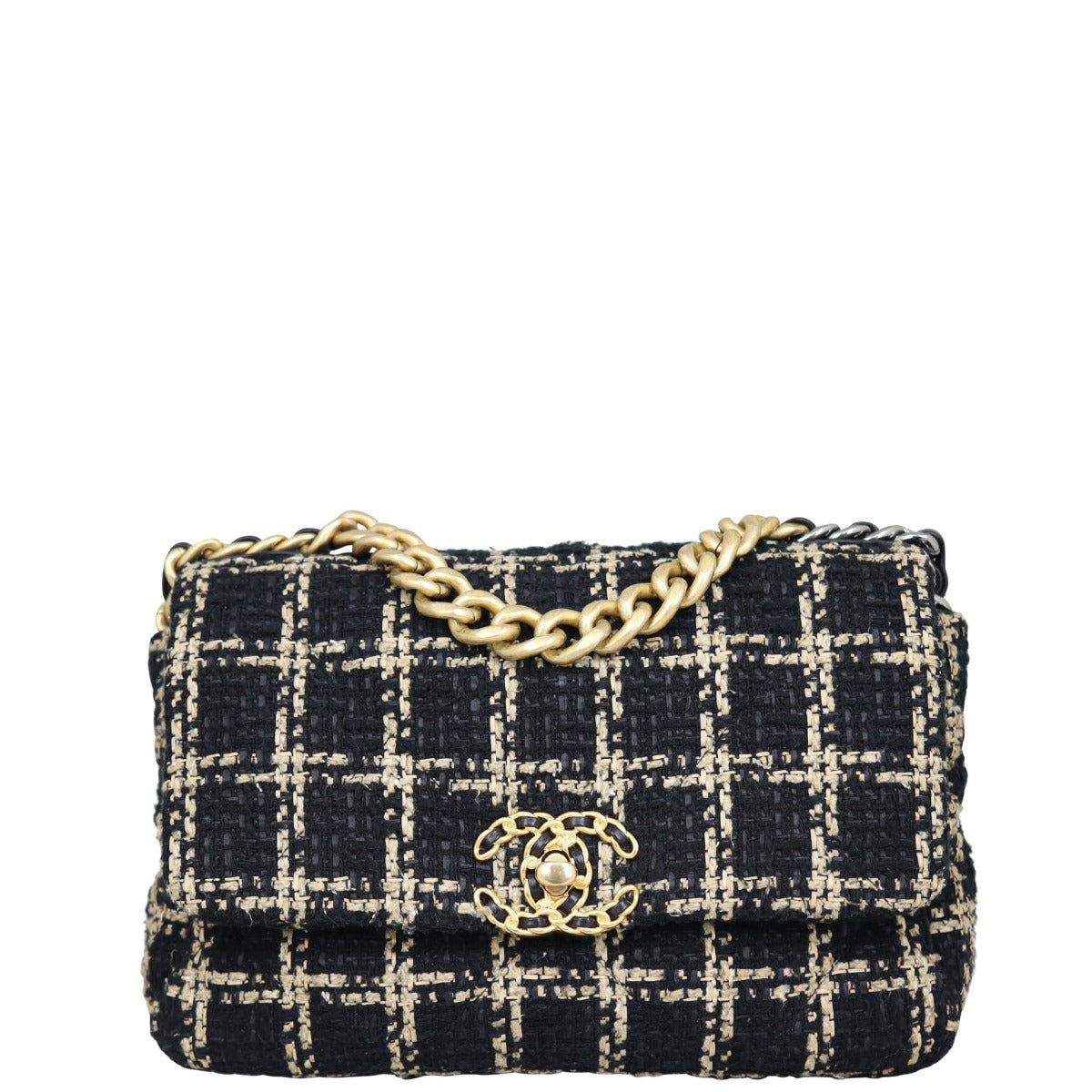 Chanel 19 Tweed Flap Bag Medium | Black