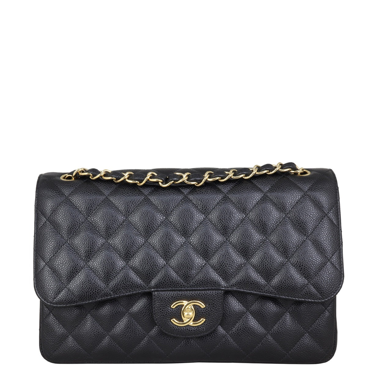 Chanel Classic Double Flap Jumbo | Black Lambskin Gold Hardware