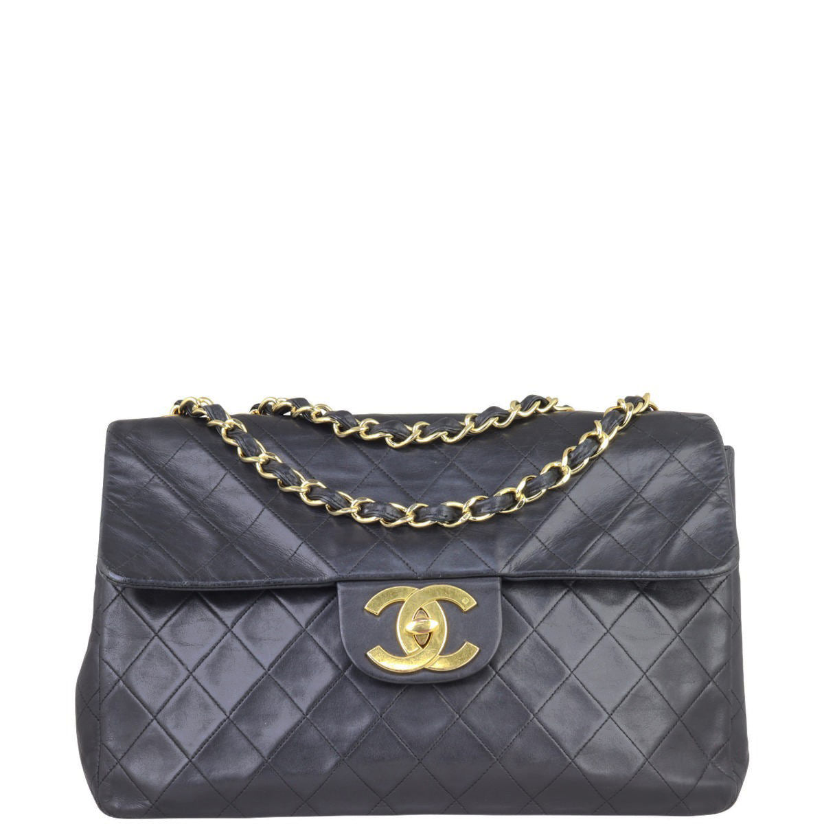 Chanel Maxi Jumbo XL Single Flap Bag | Black Lambskin