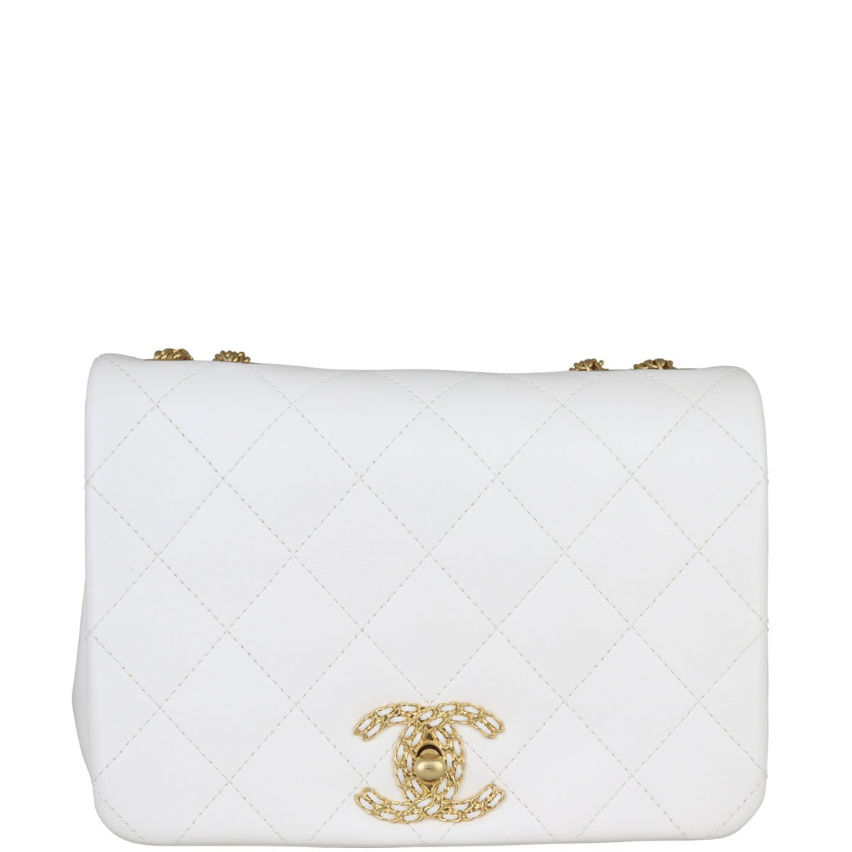 Chanel Looping Chain Flap Bag | White