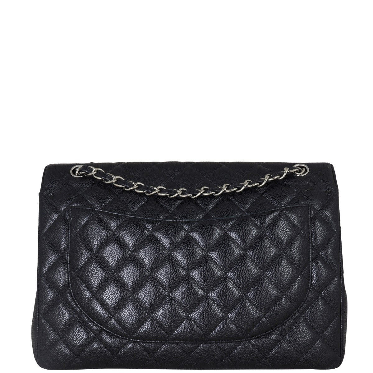 Chanel Classic Double Flap Maxi | Black Silver Hardware