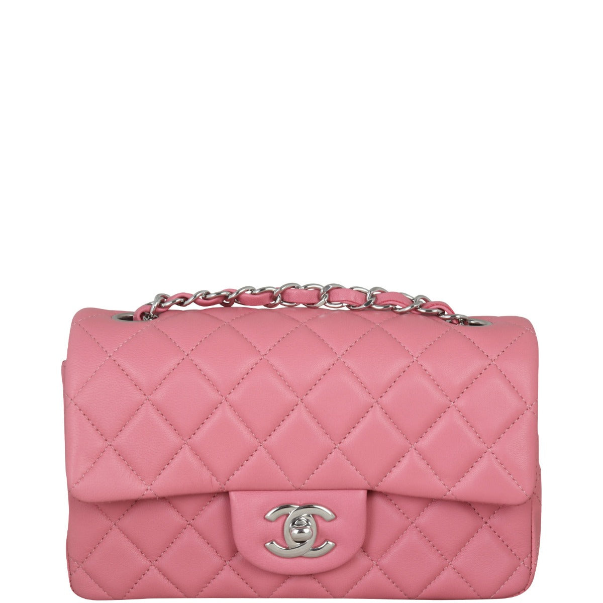 Chanel Classic Flap Mini Rectangular Bag Lambskin| Light Pink