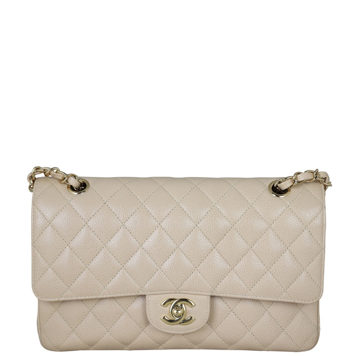 Chanel Classic Double Flap Medium | Beige Caviar