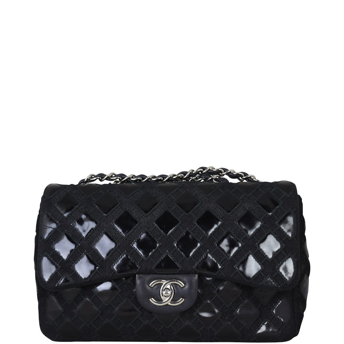 Chanel Classic Single Flap Jumbo Mesh Patent | 14 Series