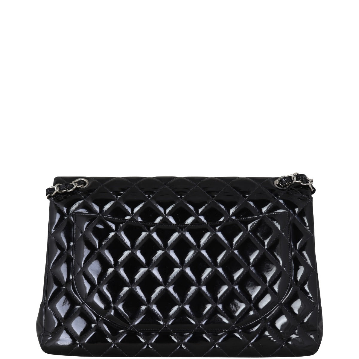 Chanel Classic Double Flap Maxi Patent |  Black Quilted Patent Leather