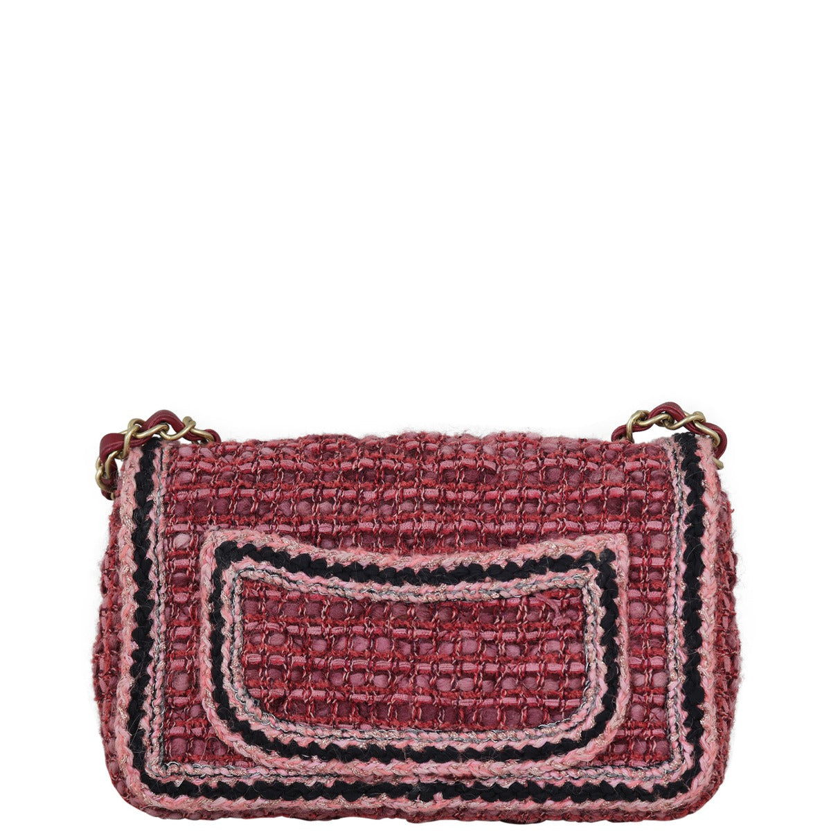 Chanel Tweed Braid Flap Bag Mini Rectangular