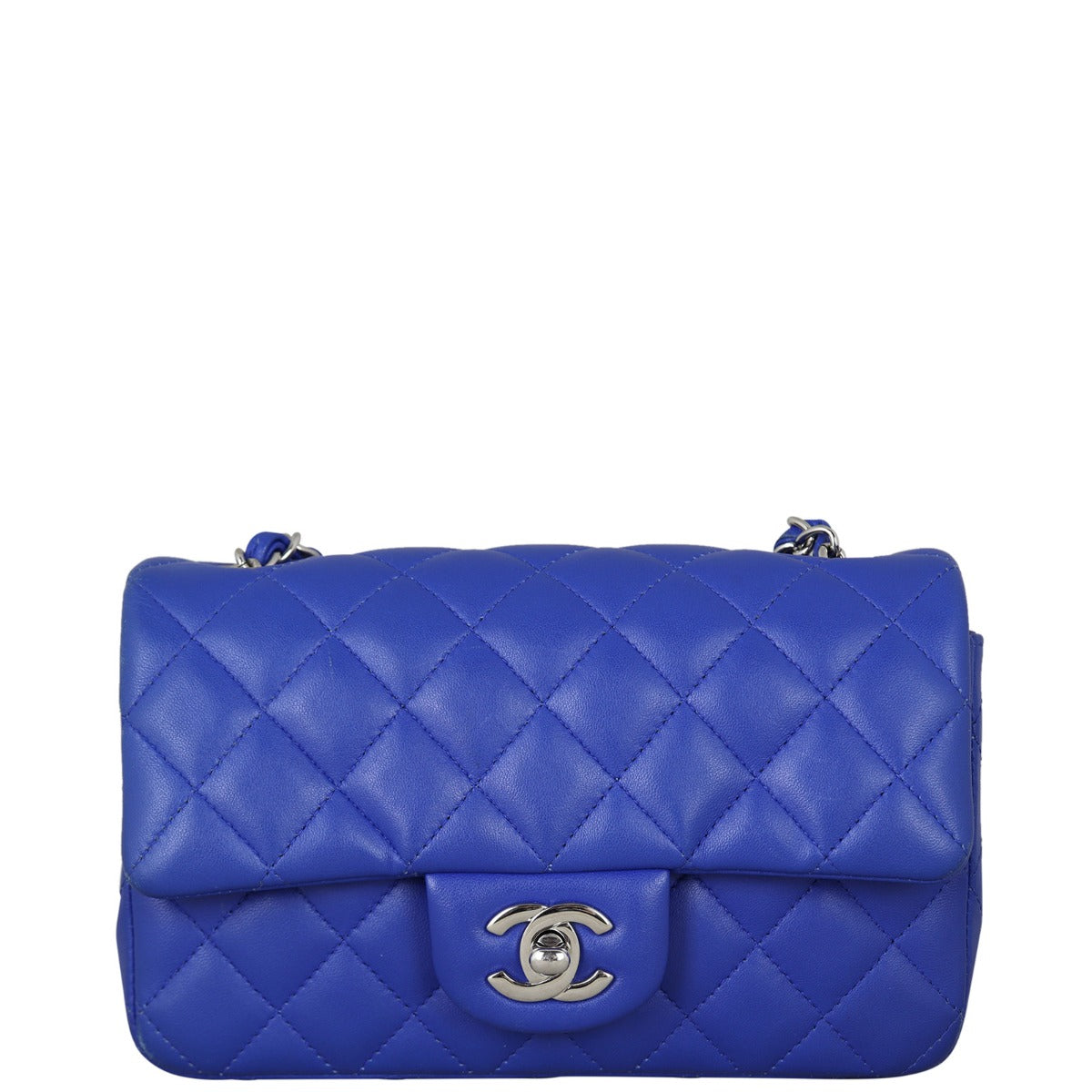 Chanel Classic Flap Mini Rectangular Bag | Blue Lambskin