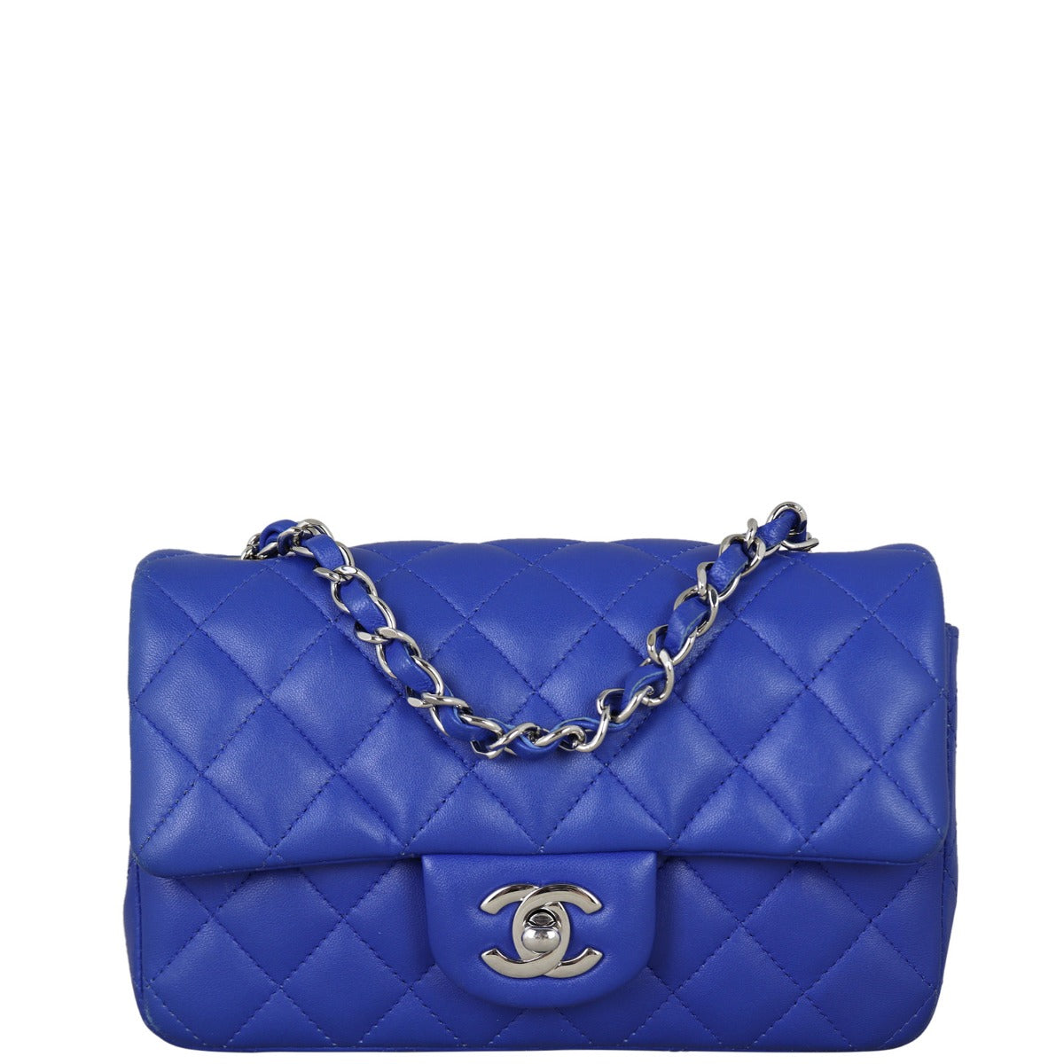 Chanel Classic Flap Mini Rectangular Bag | Blue Lambskin