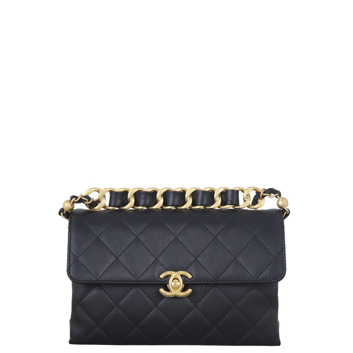 Chanel Chain Bar Top Handle Flap Bag