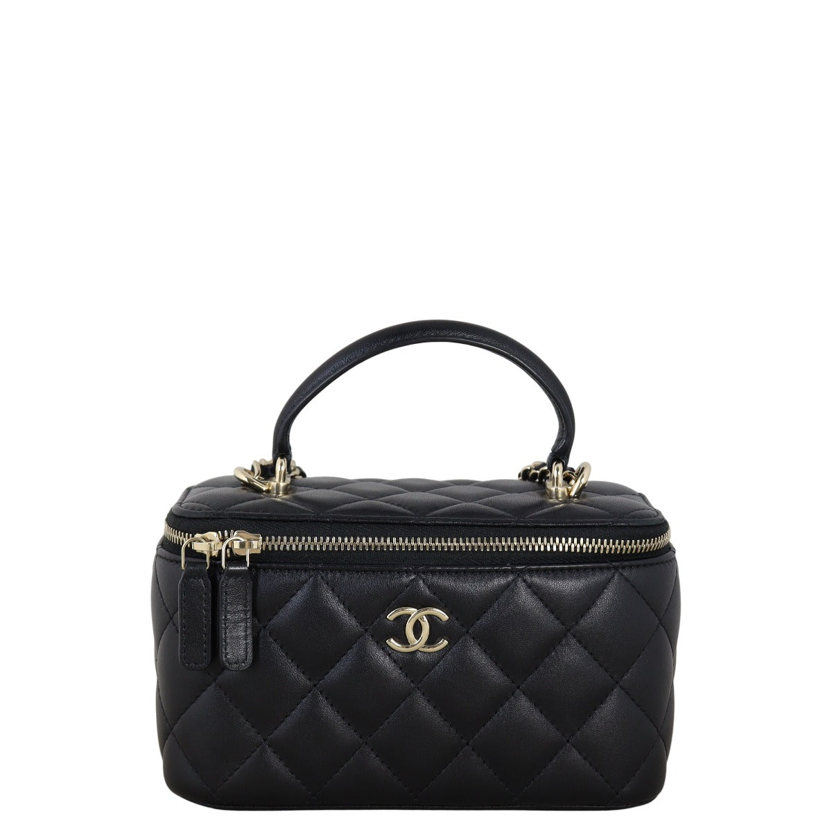 Chanel Top Handle Vanity Case Chain Bag Small