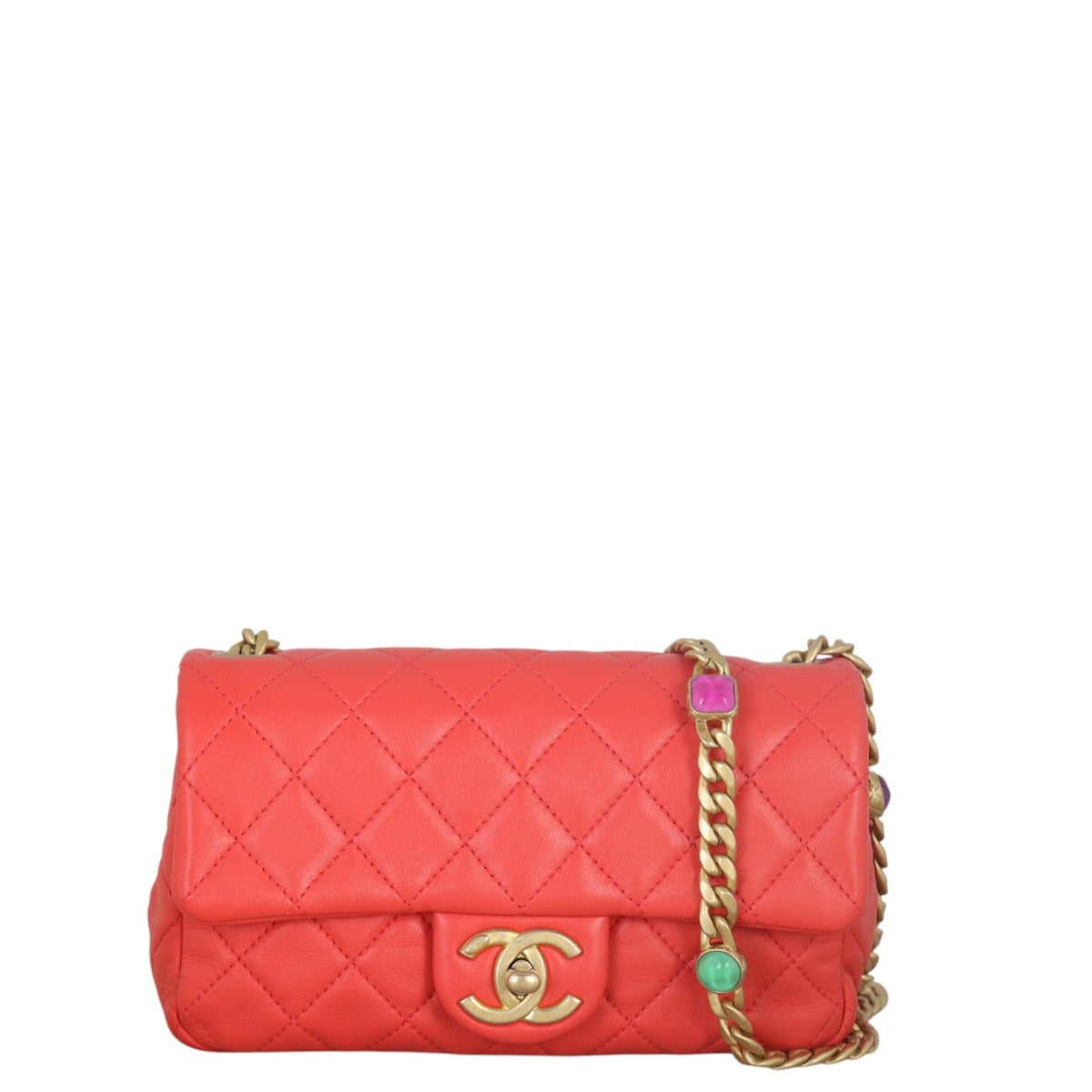 Chanel Pearl Samba Mini Rectangular Flap Bag Lambskin