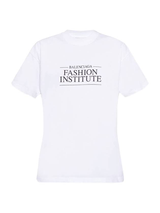 Luxury Balenciaga Trending 2025 Fashion Institute Medium Fit Short Sleeve T-Shirt White