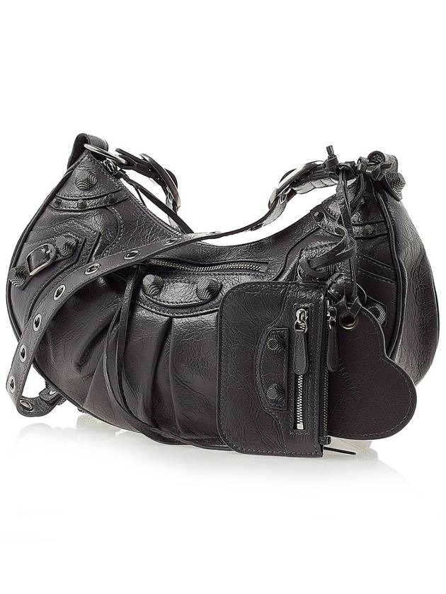 Luxury Balenciaga Trending 2025 Le Cagole Small Leather Shoulder Bag Grey