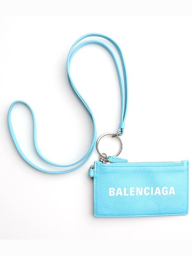 Luxury Balenciaga Trending 2025 Light blue card wallet