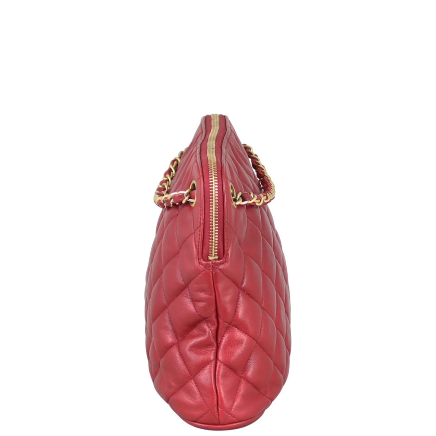 Chanel CC Quilted Tote Bag | Deep Red