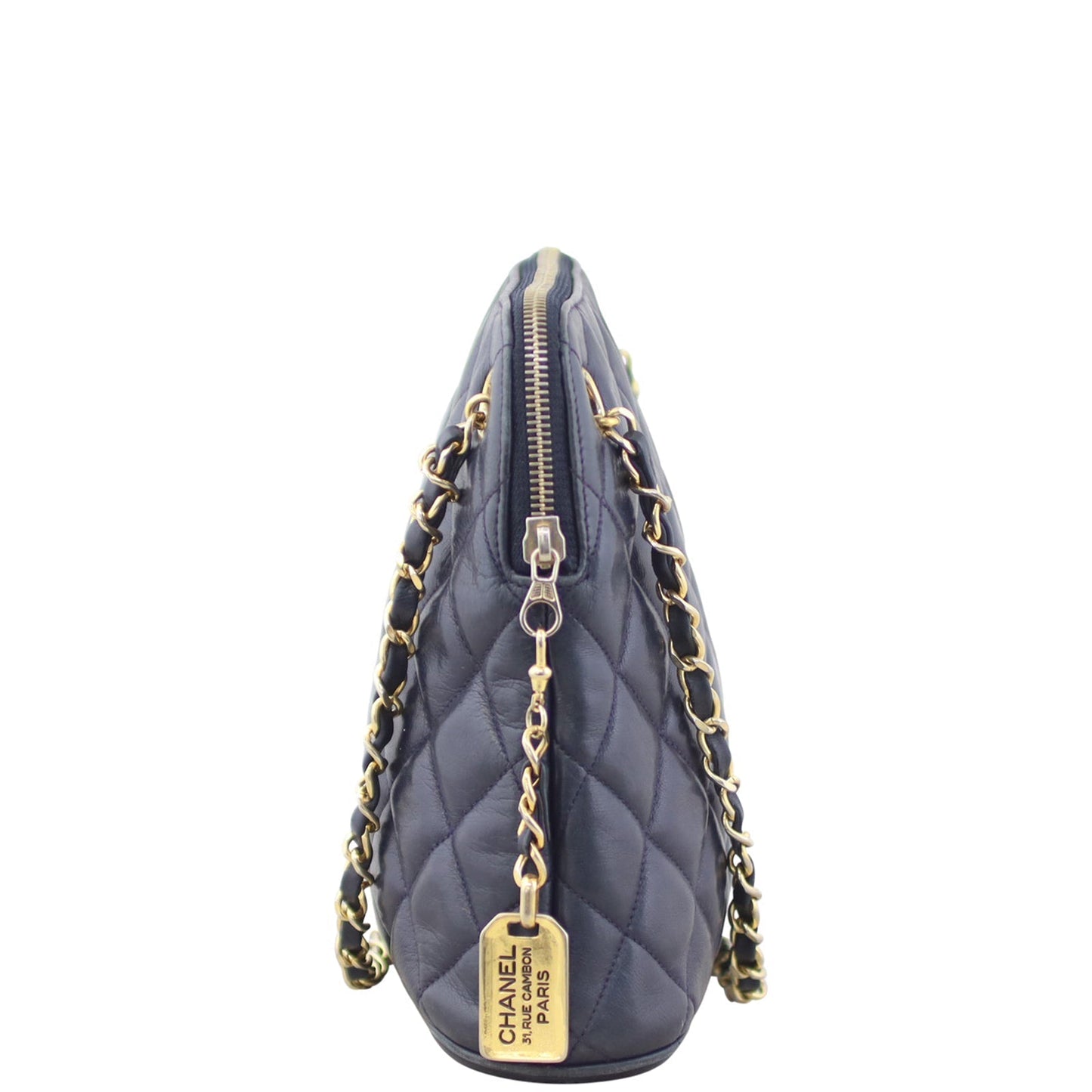 Chanel CC Quilted Tote Bag | Navy Blue