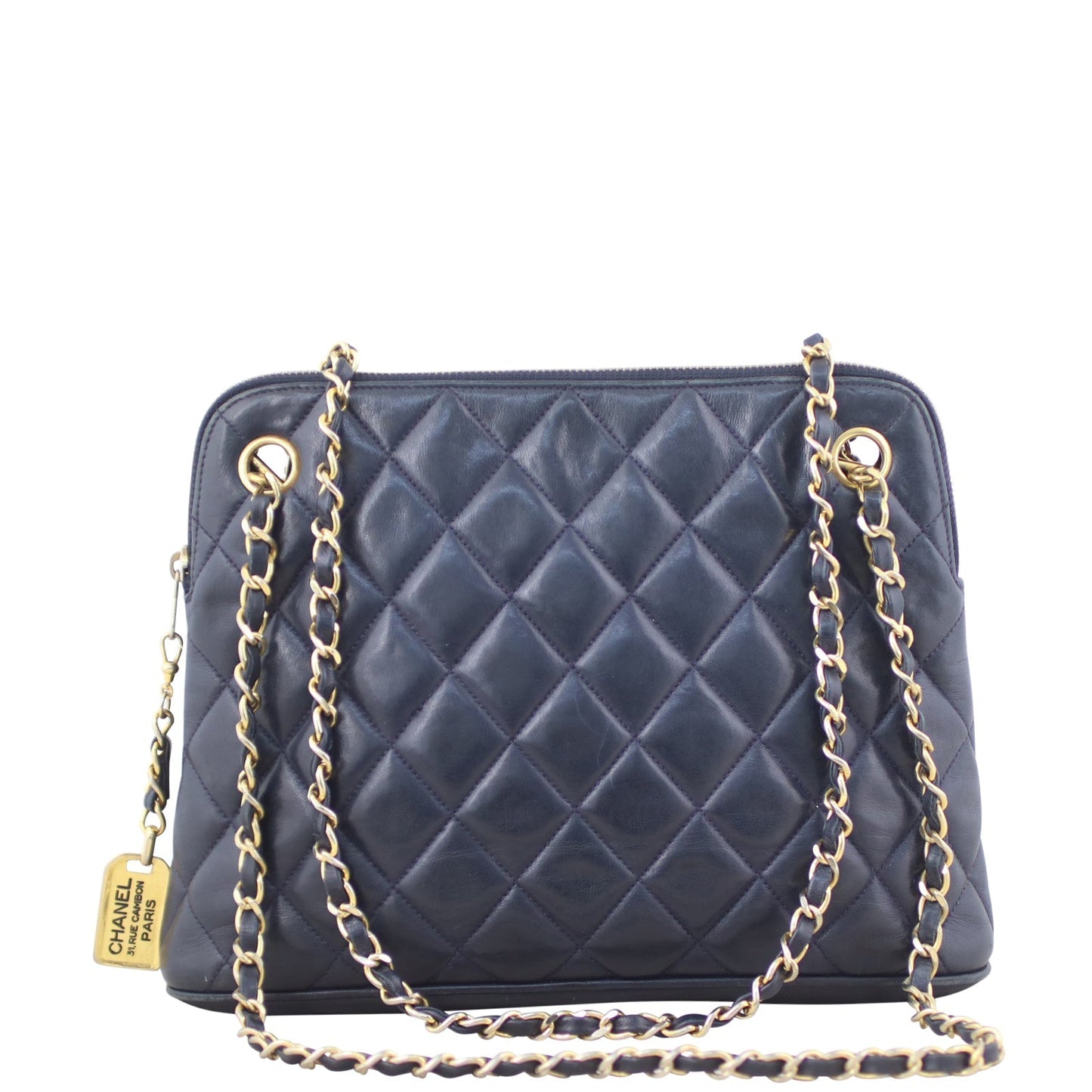 Chanel CC Quilted Tote Bag | Navy Blue