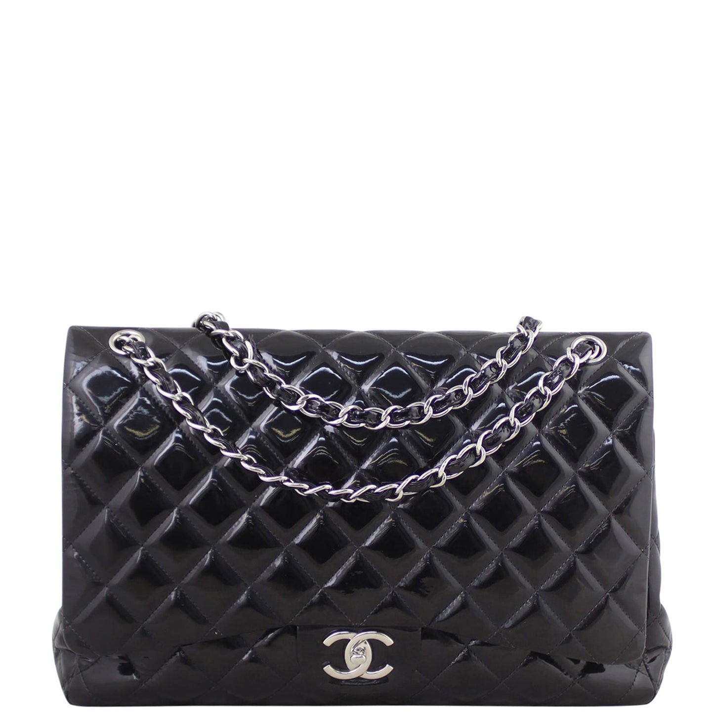 Chanel Classic Double Flap Maxi | Black Patent