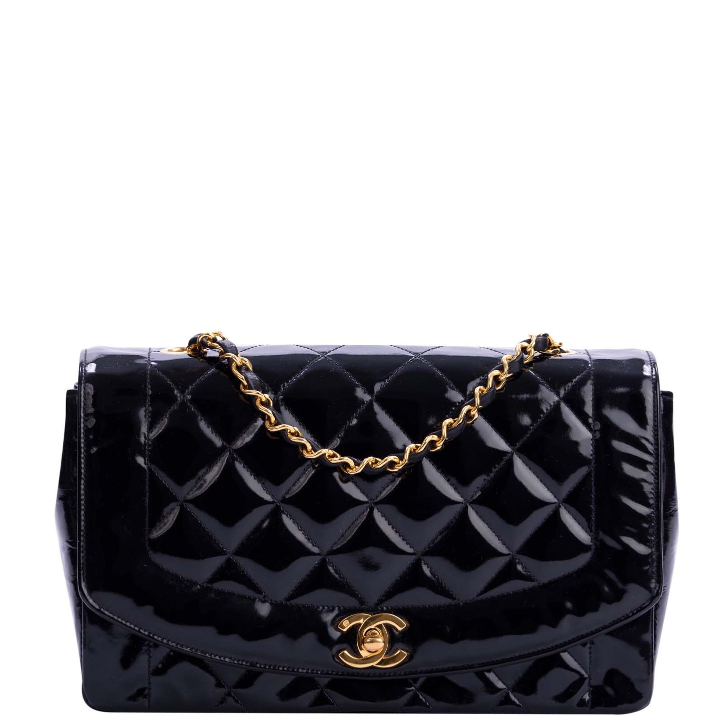Chanel Quilted Diana Patent Flap Bag | Black GHW