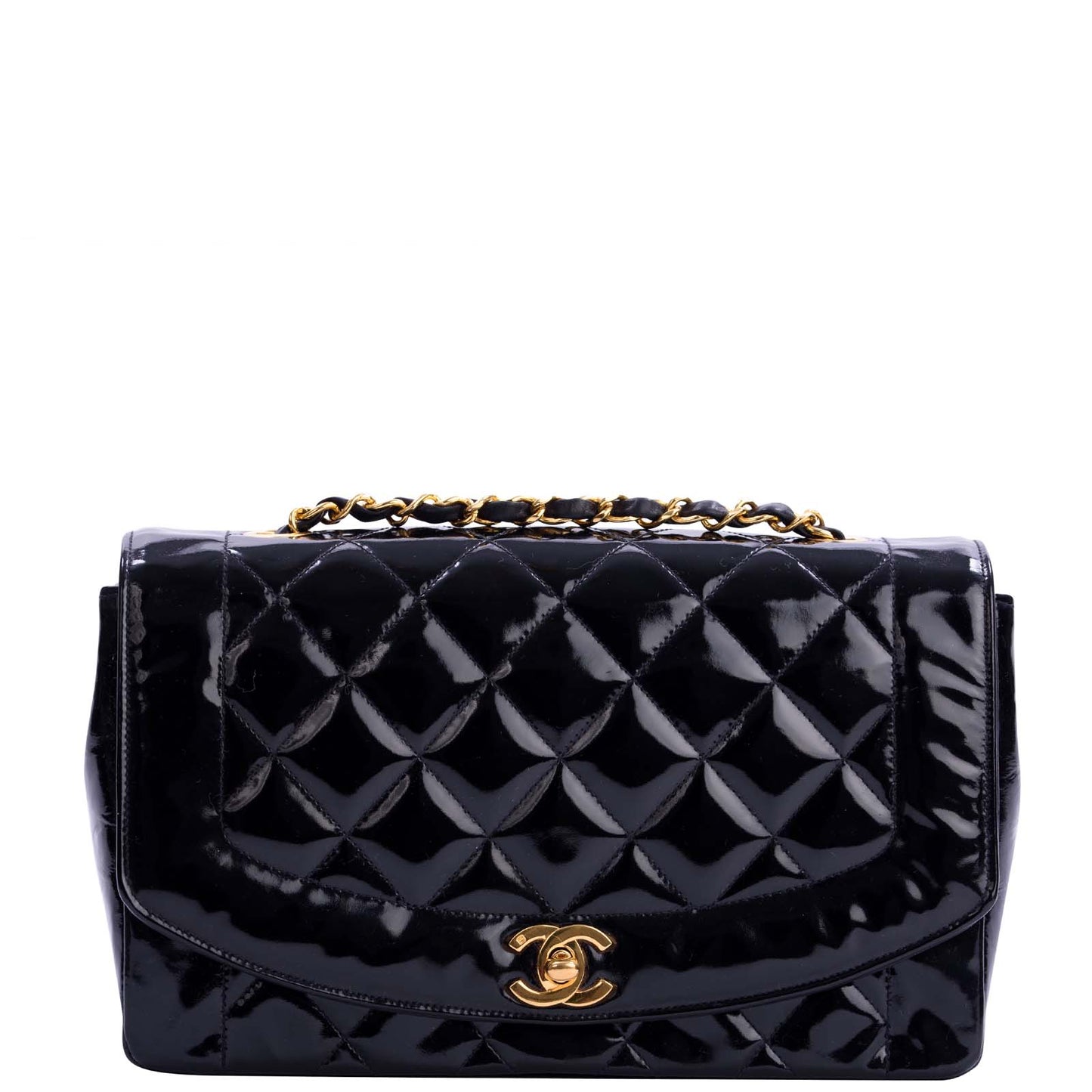 Chanel Quilted Diana Patent Flap Bag | Black GHW