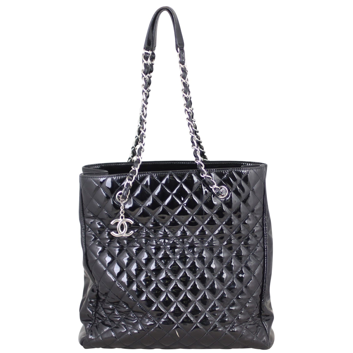 Chanel Quilted Patent Leather Tote